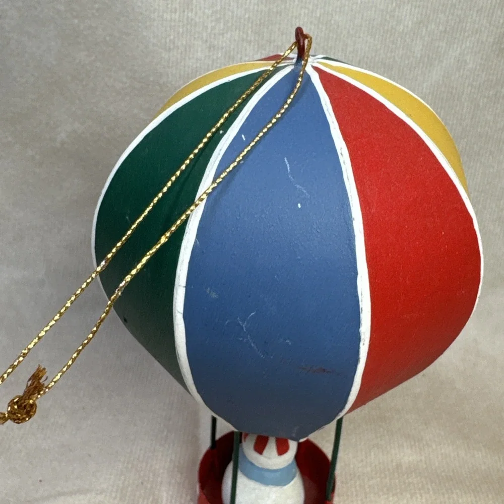 Crate And Barrel Hot Air‎ Balloon Christmas Ornament Snowman